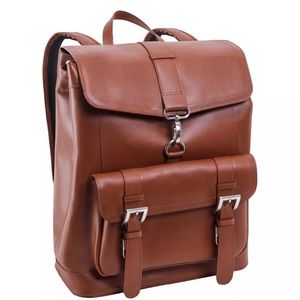 HAGEN Leather Laptop Backpack - Brown